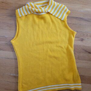 Vintage yellow sleeveless striped sweater